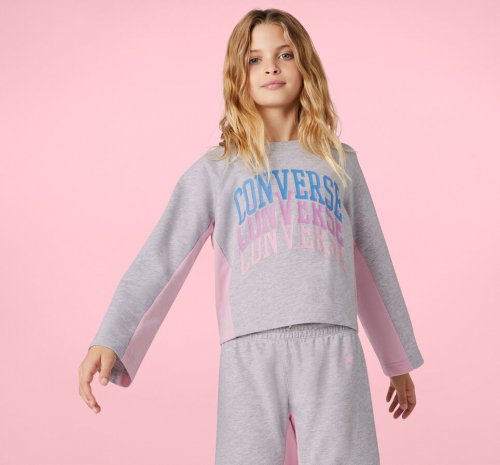 Colorblocked Wordmark Bell Sleeve Crew | Shop Converse Kids CLOTHING & ACCESSORIES